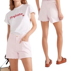 CURRENT/ELLIOTT Aficionado High Waist Cutoff Short Midi Denim Orchid Pink 27